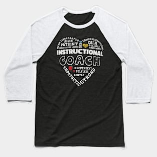 Instructional Coach Heart Teachers Appreciation Baseball T-Shirt